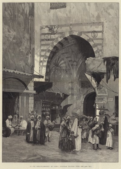 In the Khan el-Khalily at Cairo, Egyptian Traders from the Red Sea by Charles Auguste Loye